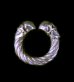 画像1: Quarter Skull With Cable Wire Bangle Ring (1)