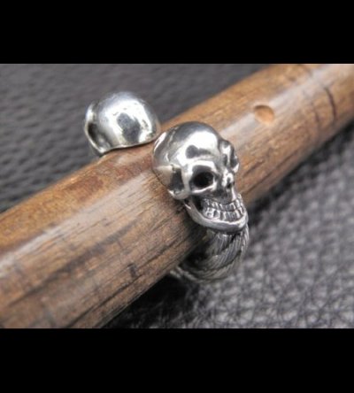 画像18: Quarter Skull With Cable Wire Bangle Ring