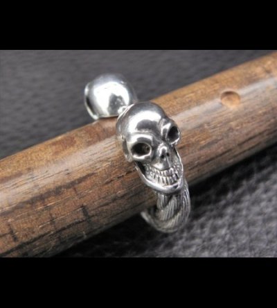 画像19: Quarter Skull With Cable Wire Bangle Ring