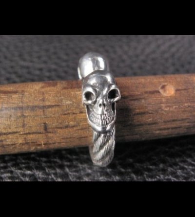 画像16: Quarter Skull With Cable Wire Bangle Ring