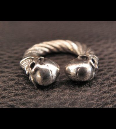 画像7: Quarter Skull With Cable Wire Bangle Ring