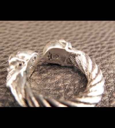 画像8: Quarter Skull With Cable Wire Bangle Ring