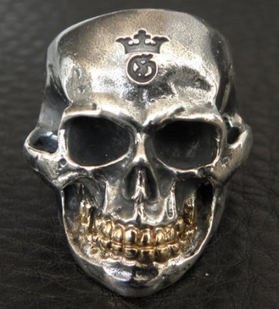 画像12: Medium Large Skull 18k Gold Teeth Ring With Jaw