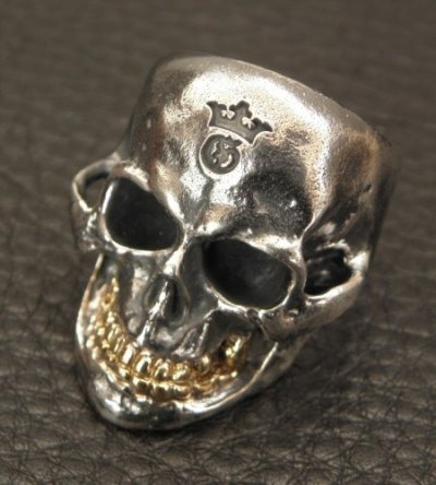 画像11: Medium Large Skull 18k Gold Teeth Ring With Jaw