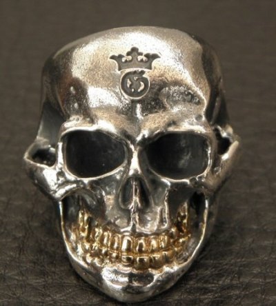 画像3: Medium Large Skull 18k Gold Teeth Ring With Jaw