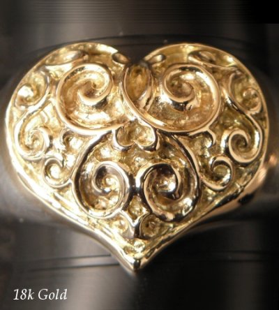 画像11: Gold Heart On Silver Ring