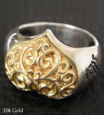 画像18: Gold Heart On Silver Ring