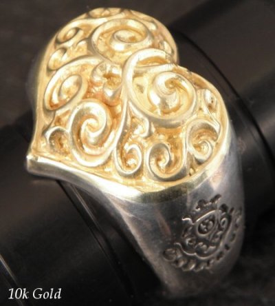 画像16: Gold Heart On Silver Ring