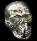 Large Skull Ring with Jaw Platinum Finish
