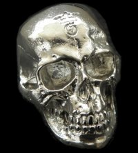 Large Skull Ring With Jaw Platinum Finish