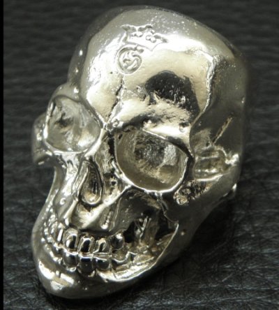 画像3: Large Skull Ring With Jaw Platinum Finish