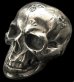 画像1: Large Skull Full Head Up Word Face Solid Silver Ring (1)