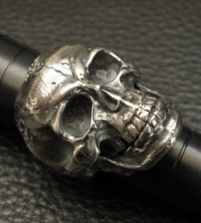 画像7: Large Skull Full Head Up Word Face Solid Silver Ring