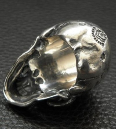 画像3: Large Skull Full Head Up Word Face Solid Silver Ring