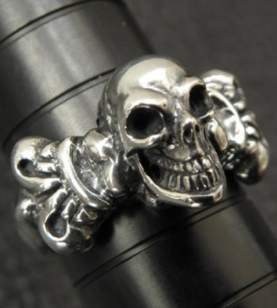 画像7: Skull On 4Heart Crown Ring