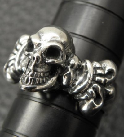 画像6: Skull On 4Heart Crown Ring