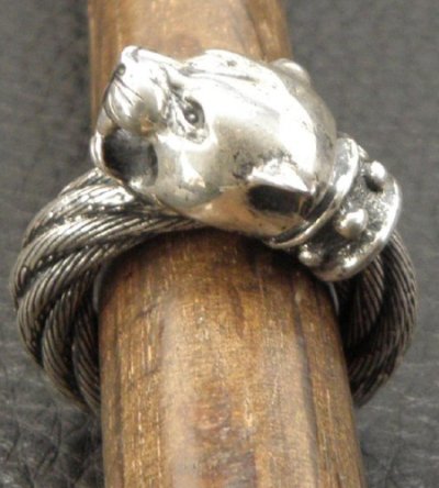画像9: Half Panther Bolo Neck Cable Wire Bangle Ring