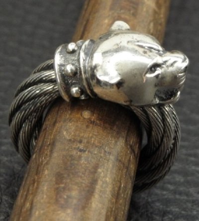 画像15: Half Panther Bolo Neck Cable Wire Bangle Ring