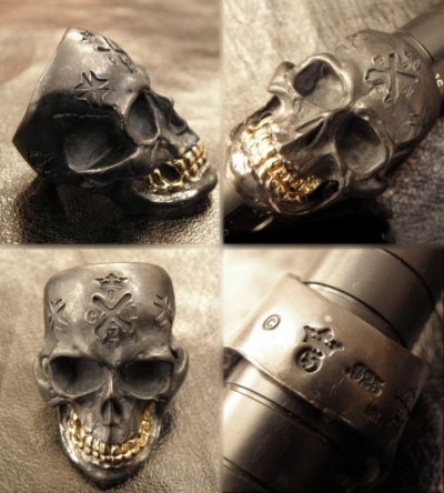 画像7: Xconz Collaboration 18k Gold Teeth Large Skull Ring 2nd generation
