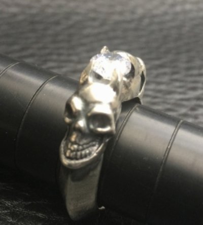画像10: Quarter Size Devil Skull Triangle Wire Bangle Diamond Ring