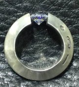Floating Diamond With Triangle Wire Ring