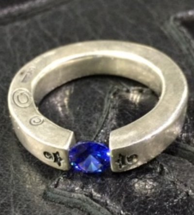 画像7: Floating Blue Sapphire Square O-Ring