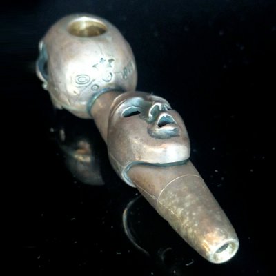画像5: Large Skull With Face Ring Ideal Smoke Pipe