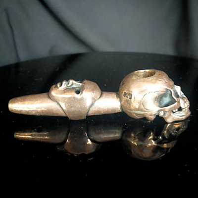 画像3: Large Skull With Face Ring Ideal Smoke Pipe