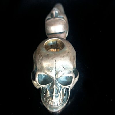画像2: Large Skull With Face Ring Ideal Smoke Pipe