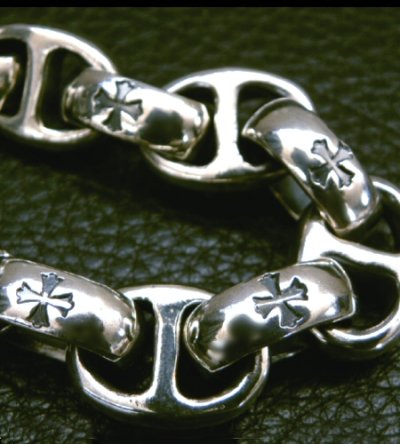 画像5: Large Skull With Half Snake & Maltese Cross H.W.O , Smooth Anchor Links Wallet Hanger