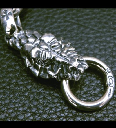 画像12: Large Skull With Half Snake & Maltese Cross H.W.O , Smooth Anchor Links Wallet Hanger