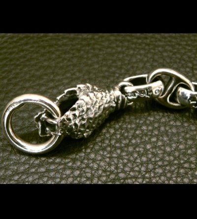 画像13: Large Skull With Half Snake & Maltese Cross H.W.O , Smooth Anchor Links Wallet Hanger