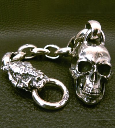 画像4: Large Skull With Half Snake & Maltese Cross H.W.O , Smooth Anchor Links Wallet Hanger