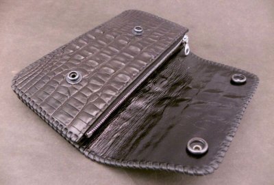 画像6: Crocodile Tail Piece Biker Wallet
