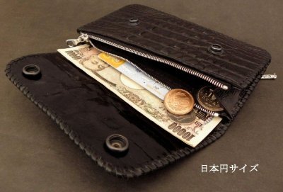 画像12: Crocodile Tail Piece Biker Wallet