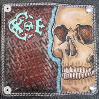 Cow Leather Art Work Biker Wallet