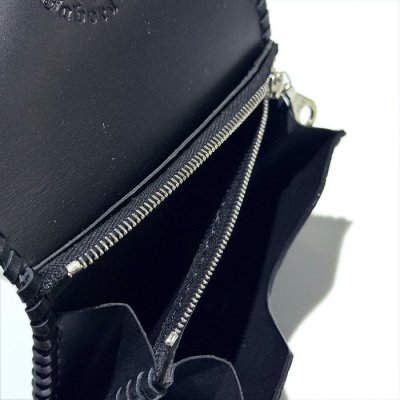 画像15: G&Crown Quarter Cross Oval With Crown With Buffalo Leather Coin & Card Case With Zipper (Black)