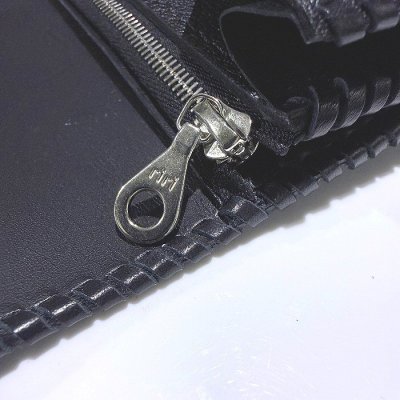 画像10: G&Crown Quarter Cross Oval With Crown With Buffalo Leather Coin & Card Case With Zipper (Black)