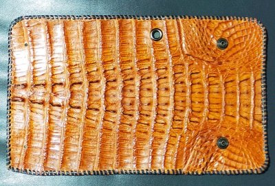 画像1: Crocodile Tail Long Wallet  (Brown) ※新入荷！現品限り即納