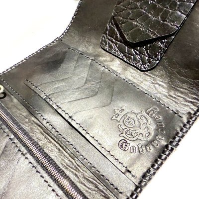 画像11: Crocodile Flank Cross Inlay Elephant Wallet