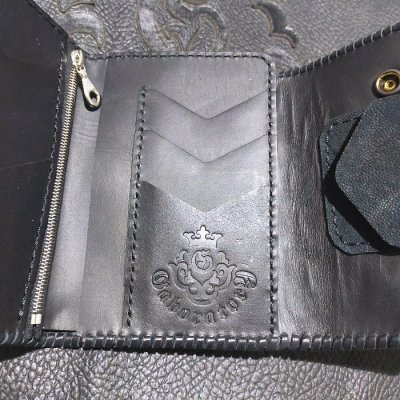 画像17: Crocodile Flank Cross Inlay Elephant Long Short Wallet