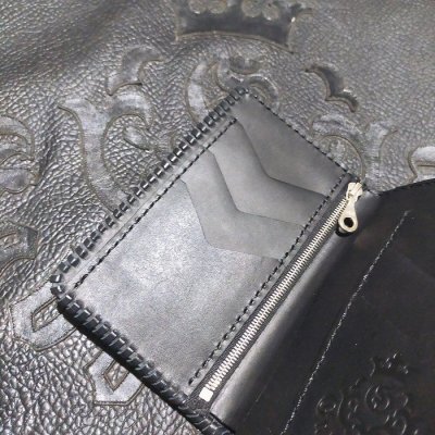 画像16: Crocodile Flank Cross Inlay Elephant Long Short Wallet