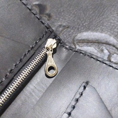 画像15: Crocodile Flank Cross Inlay Elephant Long Short Wallet