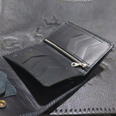 画像13: Crocodile Flank Cross Inlay Elephant Long Short Wallet
