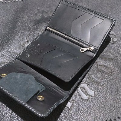 画像11: Crocodile Flank Cross Inlay Elephant Long Short Wallet