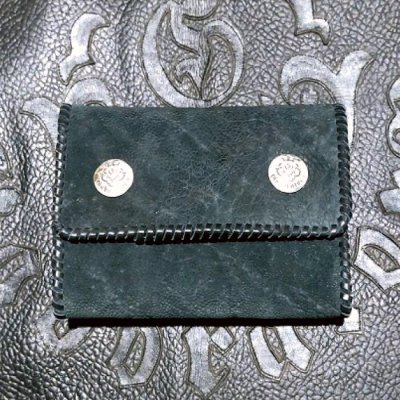 画像9: Crocodile Flank Cross Inlay Elephant Long Short Wallet