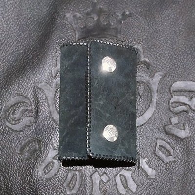 画像2: Crocodile Flank Cross Inlay Elephant Long Short Wallet