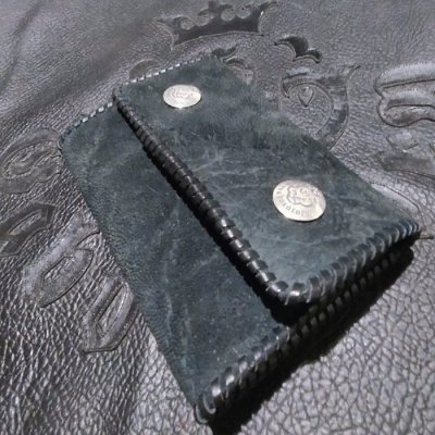 画像5: Crocodile Flank Cross Inlay Elephant Long Short Wallet