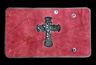 画像1: Crocodile Batman Cross Inlay Hippo Long Wallet