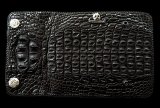 Crocodile Head & HornBack Plain Long Wallet